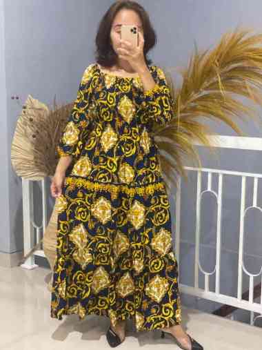 Gamis Katun Rayon Bali Smoke Longdress Canda Rayon Bali Gamis Smoke 02.Navy