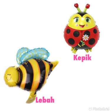 (1pc) Balon foil mini lebah kepik - balon foil lebah balon kepik Kepik