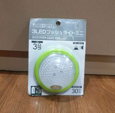 3 Led Push Light Mini Lampu Tempel Led Lampu Tekan Push - Hijau