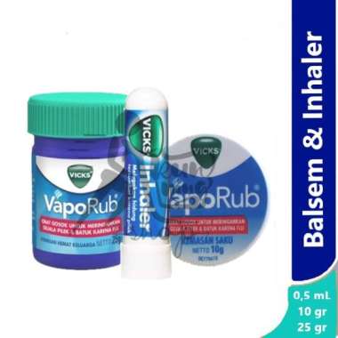 Vicks Vaporub 25 gr, 10 gr & Vicks Inhaler - pelega pernapasan Vaporub 10 gram