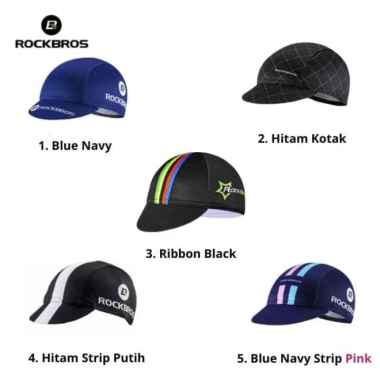 Topi Sepeda Import Rockbros Cycling Caps MTB Sepeda Lipat Premium Ribbon Black