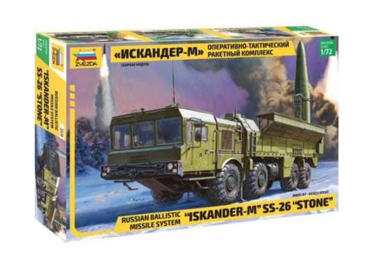 Truk Rudal Balistik Iskander-M SS-26 Stone Skala 1:72 Mokit Zvezda