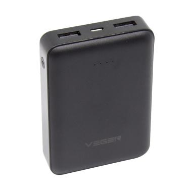 Veger X102 VEGER ULTIMATE Mini Portable Powerbank [10000mAh/ Dual USB/ Output 2.0A] Hitam