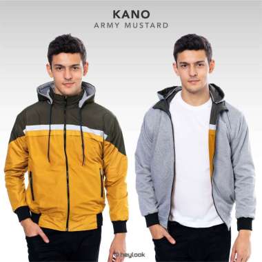 HEYLOOK Official - Jaket Pria Bolak Balik Jaket Kano Pria Jaket Hodie Bisa Dilepas Original L Army M