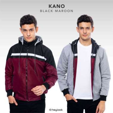 HEYLOOK Official - Jaket Pria Bolak Balik Jaket Kano Pria Jaket Hodie Bisa Dilepas Original L Black