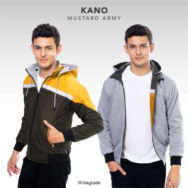 HEYLOOK Official - Jaket Pria Bolak Balik Jaket Kano Pria Jaket Hodie Bisa Dilepas Original XL Musta