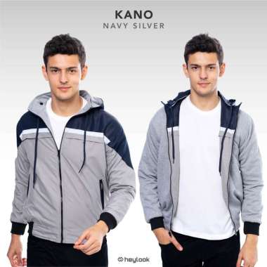 HEYLOOK Official - Jaket Pria Bolak Balik Jaket Kano Pria Jaket Hodie Bisa Dilepas Original XL Navy