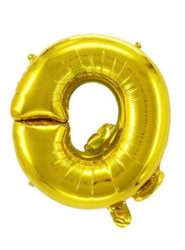 OEM ONE-C390 Balon Foil Huruf Gold A-Z Balon Foil Angka 0-9 / Ballon Foil Abjad Alphabet Angka Polos
