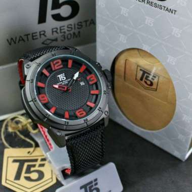 ORIGINAL T5 H3568 original jam tangan pria T5 H 3568 garansi original Black merah