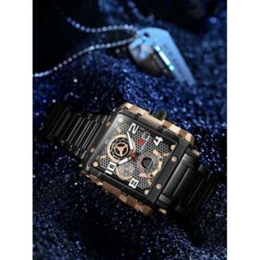 Jam Tangan Fashion T5 H 3802 Original Jam Tangan Pria T5 H 3802 Rantai Garansi Original Hitam