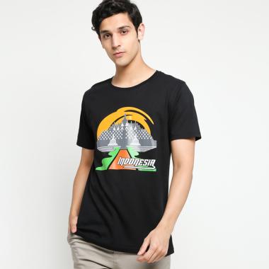 VM Indonesia Motip Borobudur Kaos Pria M hitam