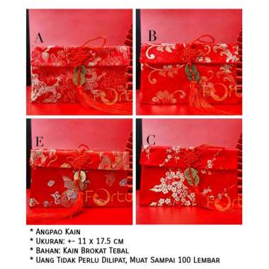 ANGPAO FU GOLD ANGPAO IMLEK 2022 MOTIF KAIN GANTUNGAN PREMIUM