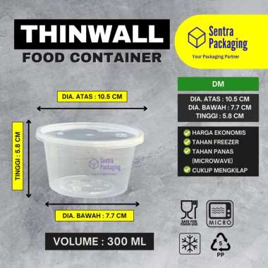 DM - Thinwall Bulat 300ml / Mangkok Plastik / Cup Salad /Packaging DM -PACK