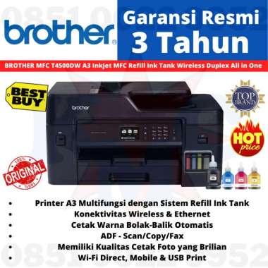 Printer Brother MFC-T4500DW Inkjet Printer A3 Wireless Duplex With ADF