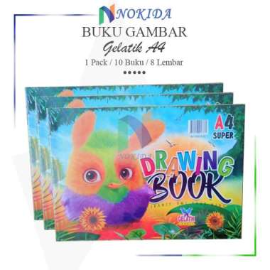 Nokida Buku Gambar Gelatik A4 [1 Pack] / Buku Mewarnai Anak / Perlengkapan Penggambar / Gelatik Draw
