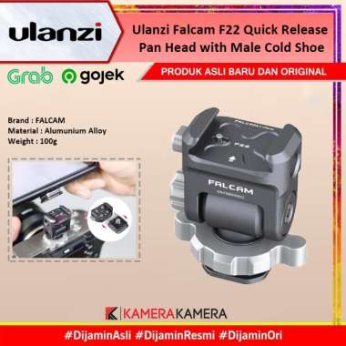 KameraKamera Ulanzi Falcam F22 Quick Release Pan Head with Male Cold Shoe Hitam