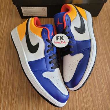 Air Jordan 1 Low Royal Yellow White Deep Royal Blue || track red white bred
