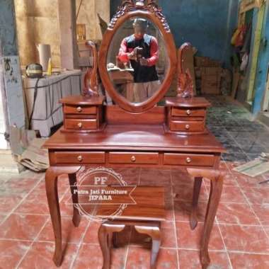 Mebel Kayu Jati Jepara Tolet Ukir Meja Rias Meja Kursi Rias Model