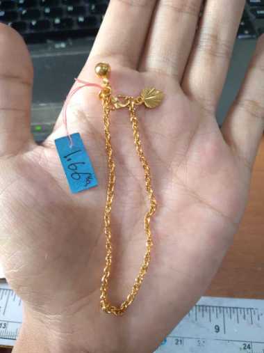 gelang model zygra bandul love elegant emas asli