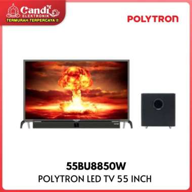 POLYTRON LED TV 55 INCH 55BU8850 /W / PLD 55BU8850W SOUNDBAR 4K UHD
