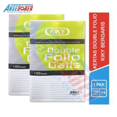 Kertas Double Folio Garis Kiky [1 Pack/100 Lembar] / Kertas Polio Bergaris Kiki 1 Pak / Kertas Berga