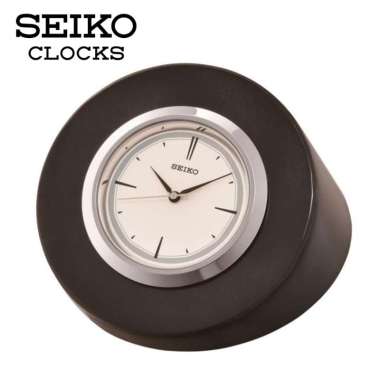 Seiko QHG 045-K/W Marble Stone Case Jam Meja Black Marble