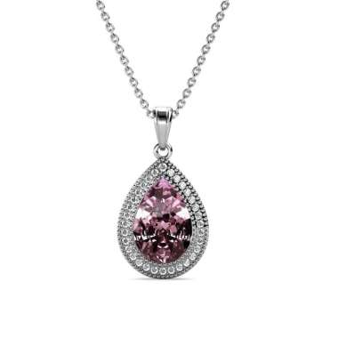 Iconic Pear Pendant Purple - Kalung Crystal by Her Jewellery Aquamarine WG