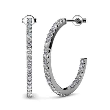 Simply Hoop Earrings - Anting Crystal by Her Jewellery