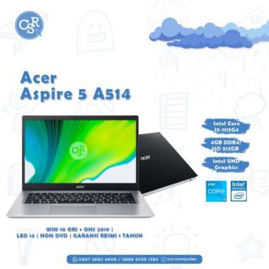 LAPTOP ACER ASPIRE 5 A514 INTEL CORE I3-1115G4 RAM 4GB SSD 512GB 14"
