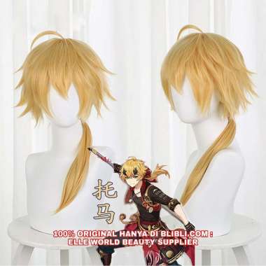 RAMBUT PALSU WIG COSPLAY COSPLAYER ANIME GAME GENSHIN IMPACT WIG TOHMA TOOMA WIG THOMA TOMA TOOMA GE