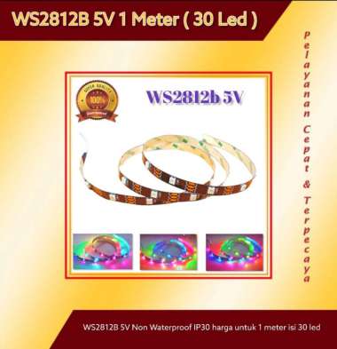 RGB Smart LED Strip IP30 WS2812b 30 mata permeter (1meter - 30 led)