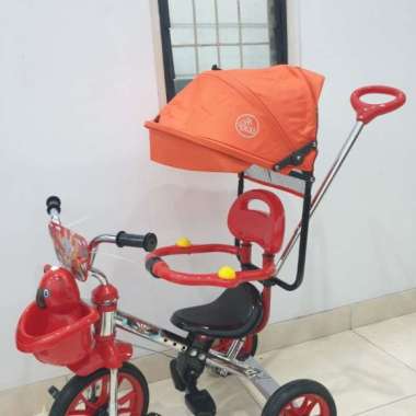 SEPEDA ANAK RODA TIGA PMB 720 NIKEL DENGAN TUTUP KEPALA / CANOPY
