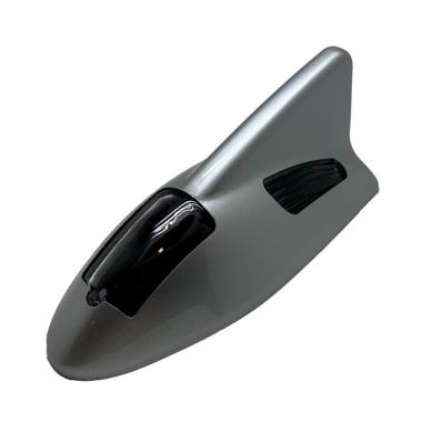 R4 Sirip Hiu LED Solar Sensor Getar Antena Mobil Silver