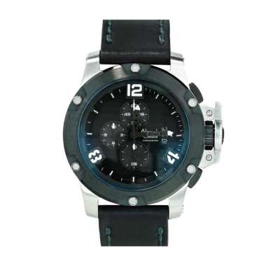 Jam Tangan Pria Alexandre Christie AC 6295 MCLTBBA Black Dial Black Leather Strap