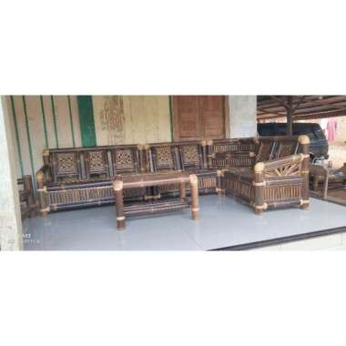 Kursi sudut panjang klasik bahan bambu