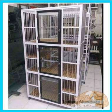 Kandang Kucing 3 Tingkat Bahan Alumunium
