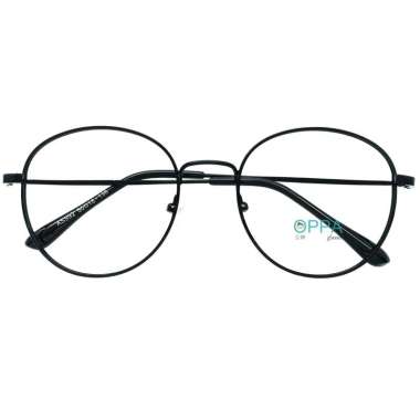 Oppa Glasses OPPA OP39 FBL Bulat Minus Gaya Frame Kacamata Unisex - Fullblack