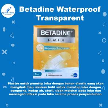 BETADINE PLASTER WATERPROOF TRANSPARENT Isi 5 Pcs / Plaster Luka