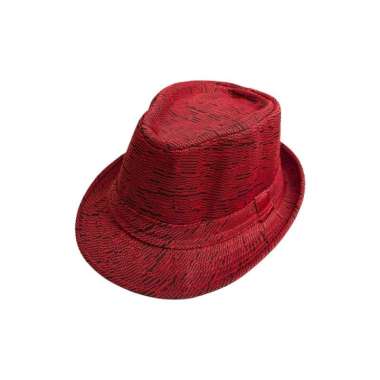 Topi fedora cowboy hat fedora linen merah houseofcuff One Size