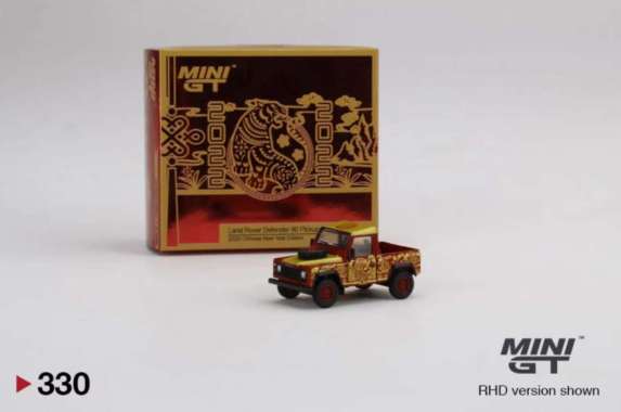 MiniGT Diecast Mobil Land Rover Defender 90 Pickup 2022 Chinese New Year Skala 1:64
