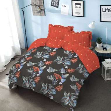 Bed Cover Set Queen 160 Regina Kintakun Dluxe Microfiber Biru 7in1 39 cm