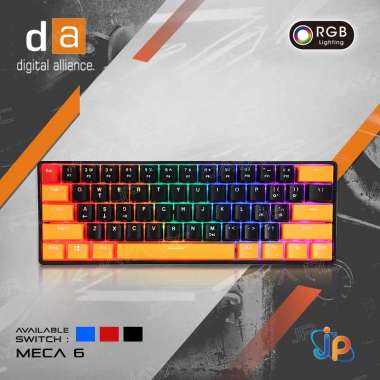 Keyboard Gaming Mechanical Digital Alliance Meca 6 Black Rainbow LED Red Switch
