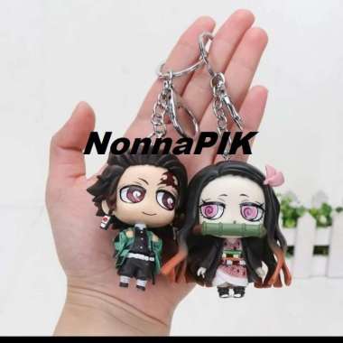 Kimetsu No Yaiba Tanjiro Nezuko Demon Slayer Figure Gantungan Kunci