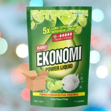 EKONOMI POWER LIQUID CAIRAN PENCUCI PIRING [ 1 DUS @ 12 Pouch ]