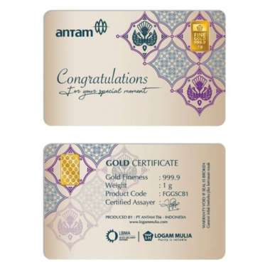 ANTAM Gift Series 1 gr Fine Gold 999.9 % Congratulations