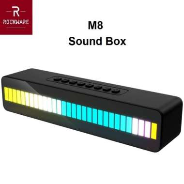 ROCKWARE M8 Sound Box - RGB LED Sound Bar HiFi Bluetooth Speaker Black