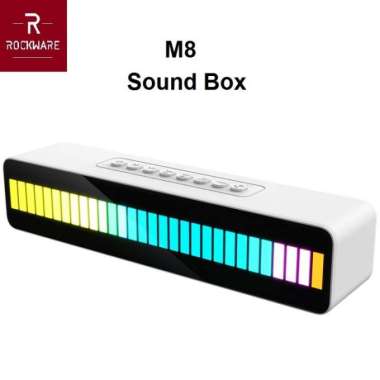 ROCKWARE M8 Sound Box - RGB LED Sound Bar HiFi Bluetooth Speaker White