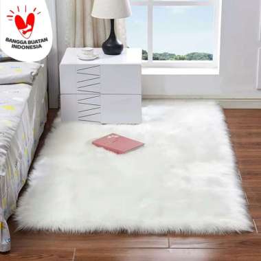 Karpet Bulu Russian Fur Putih 100x150cm - Karpet Bulu Korea Alas Foto - Putih Putih