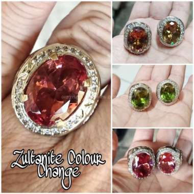 Cincin Batu Permata Zultanite Stone Change Color 20x15x8mm Ring 9