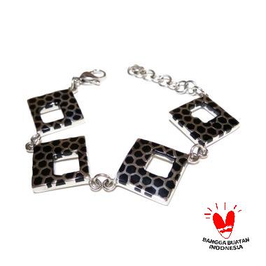 Vee Titanium Batu Giok Kotak Jendela Gelang Wanita Terapi Kesehatan  Hitam